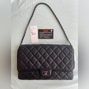 SOLD Chanel classic flap clutch with chain